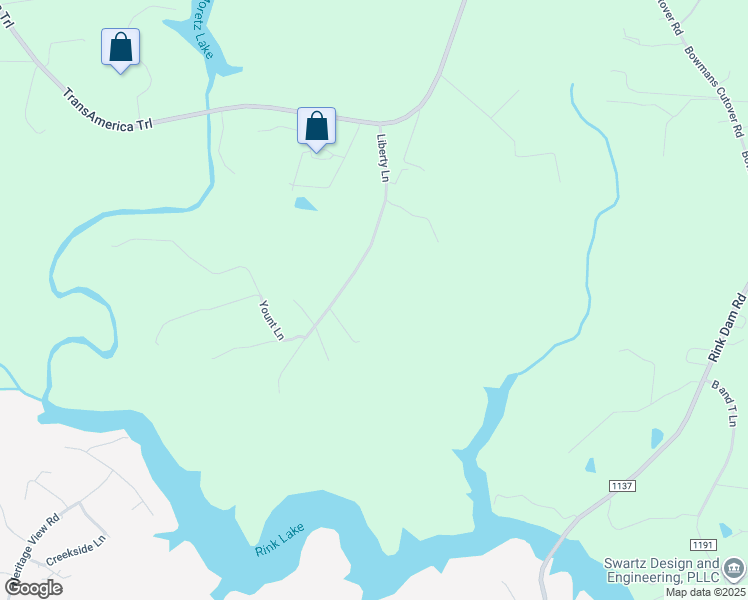 map of restaurants, bars, coffee shops, grocery stores, and more near 424 Liberty Lane in Taylorsville