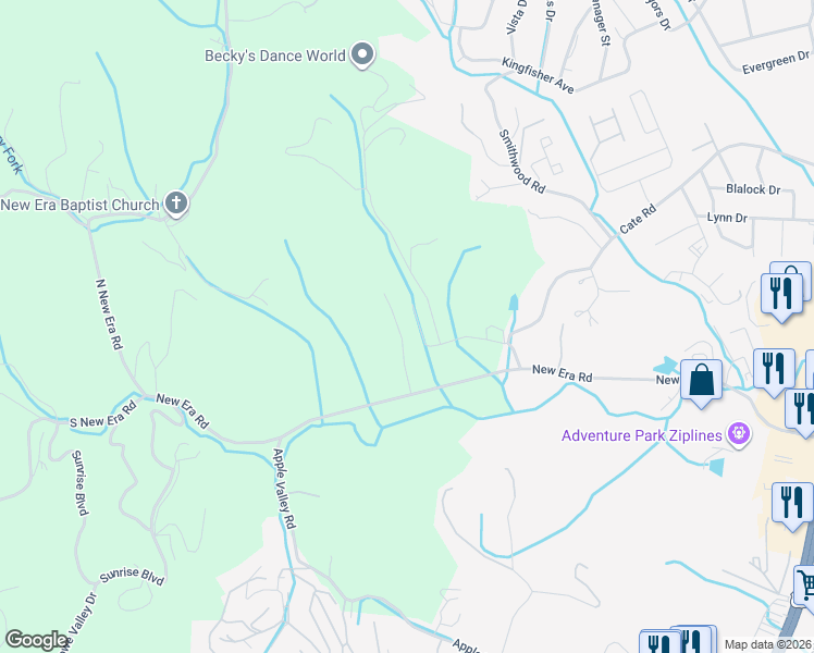 map of restaurants, bars, coffee shops, grocery stores, and more near 708 Crawfish Way in Sevierville