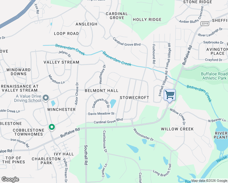 map of restaurants, bars, coffee shops, grocery stores, and more near 4316 Walker Hallow Street in Raleigh