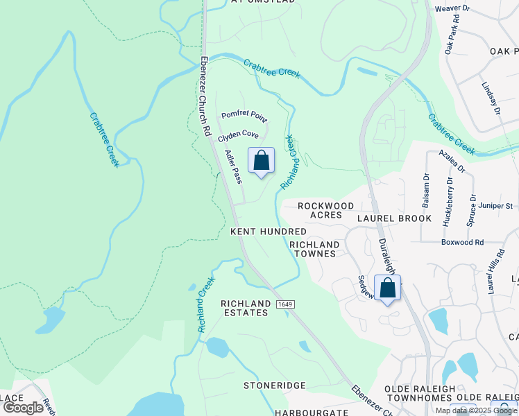 map of restaurants, bars, coffee shops, grocery stores, and more near 5008 Neiman Cove in Raleigh