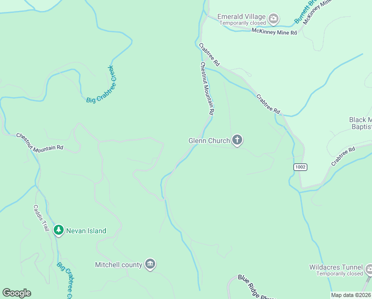 map of restaurants, bars, coffee shops, grocery stores, and more near 520 Chestnut Mountain Road in Spruce Pine