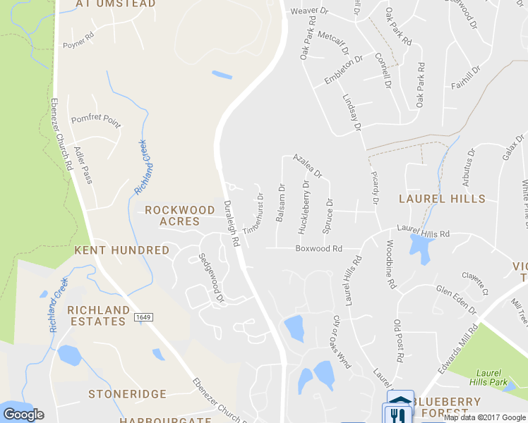 map of restaurants, bars, coffee shops, grocery stores, and more near 4013 Balsam Drive in Raleigh