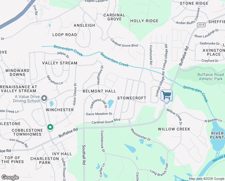 map of restaurants, bars, coffee shops, grocery stores, and more near 4316 Walker Hallow Street in Raleigh