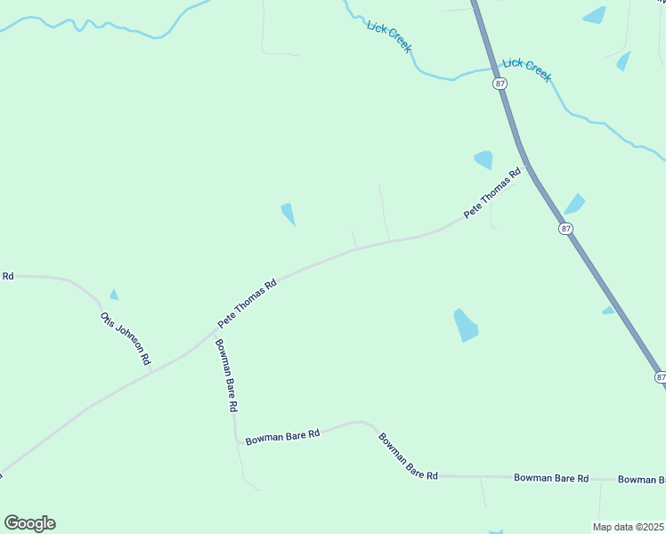 map of restaurants, bars, coffee shops, grocery stores, and more near 589 Pete Thomas Road in Pittsboro