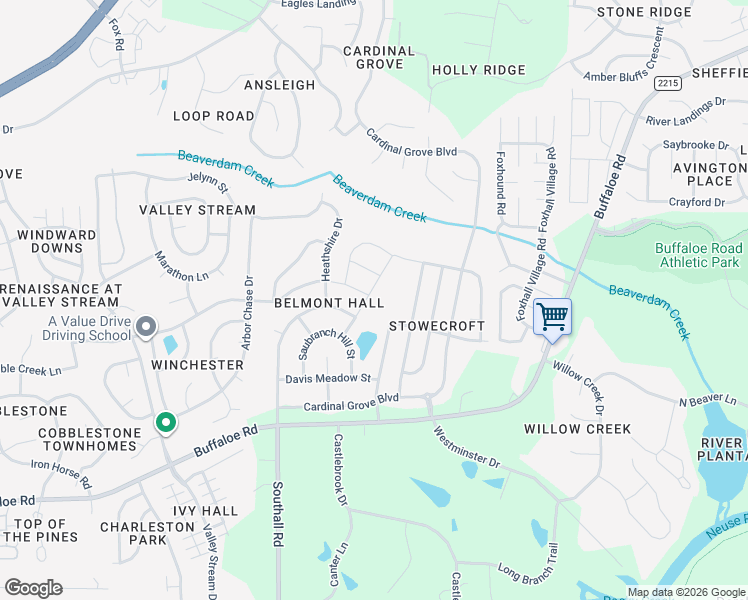map of restaurants, bars, coffee shops, grocery stores, and more near 4316 Walker Hallow Street in Raleigh