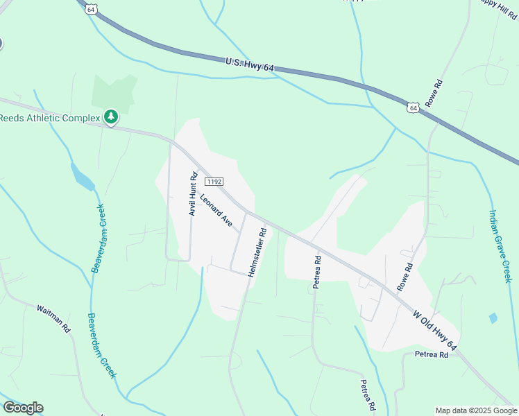 map of restaurants, bars, coffee shops, grocery stores, and more near West Old Highway 64 in Lexington