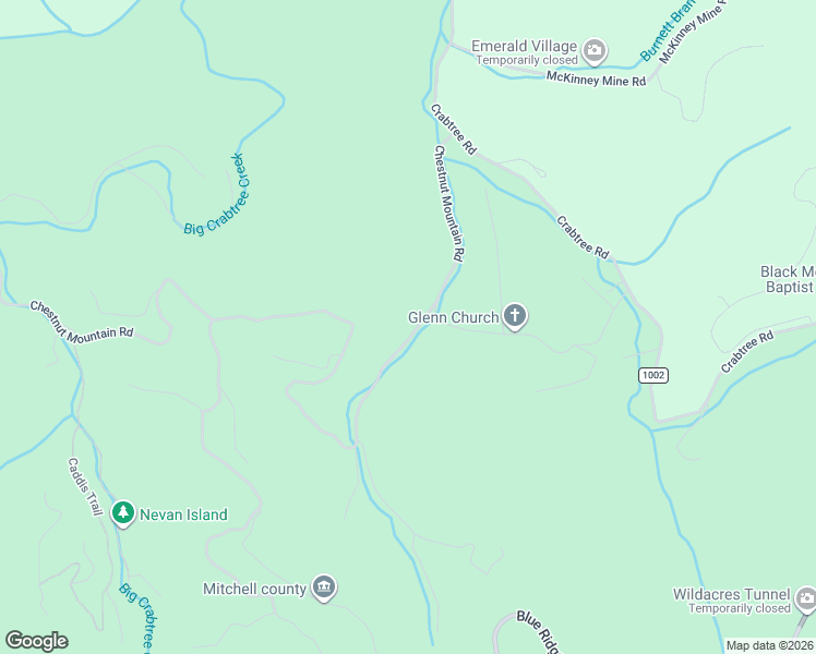 map of restaurants, bars, coffee shops, grocery stores, and more near 520 Chestnut Mountain Road in Spruce Pine