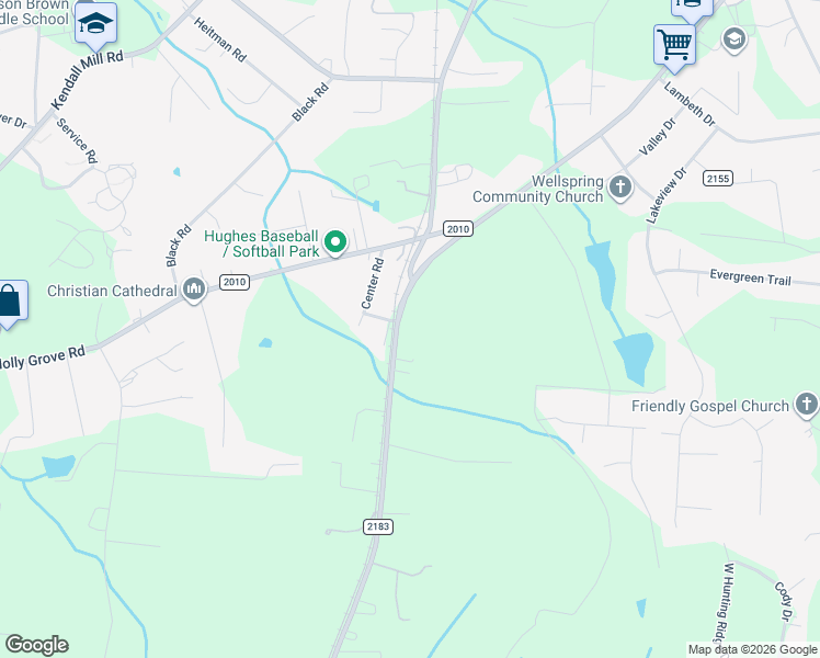 map of restaurants, bars, coffee shops, grocery stores, and more near 2533 Denton Road in Thomasville