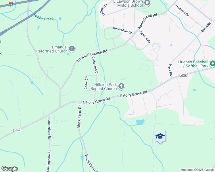 map of restaurants, bars, coffee shops, grocery stores, and more near 195 Winter Berry Drive in Thomasville