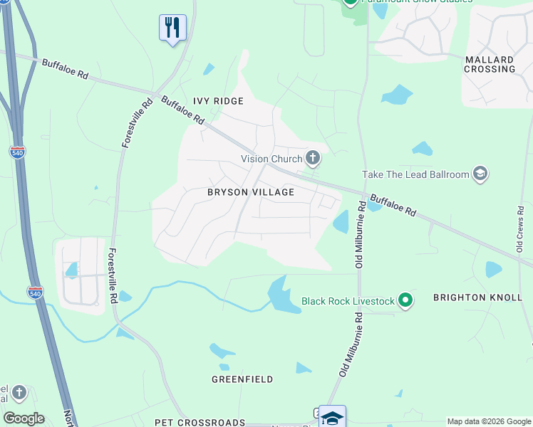 map of restaurants, bars, coffee shops, grocery stores, and more near 7625 Channery Way in Raleigh