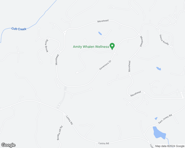 map of restaurants, bars, coffee shops, grocery stores, and more near 11412 Governors Drive in Chapel Hill