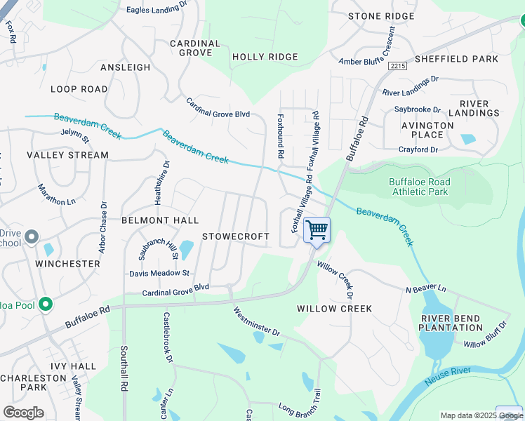 map of restaurants, bars, coffee shops, grocery stores, and more near 5330 Glenmorgan Lane in Raleigh