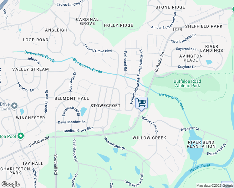 map of restaurants, bars, coffee shops, grocery stores, and more near 5330 Glenmorgan Lane in Raleigh