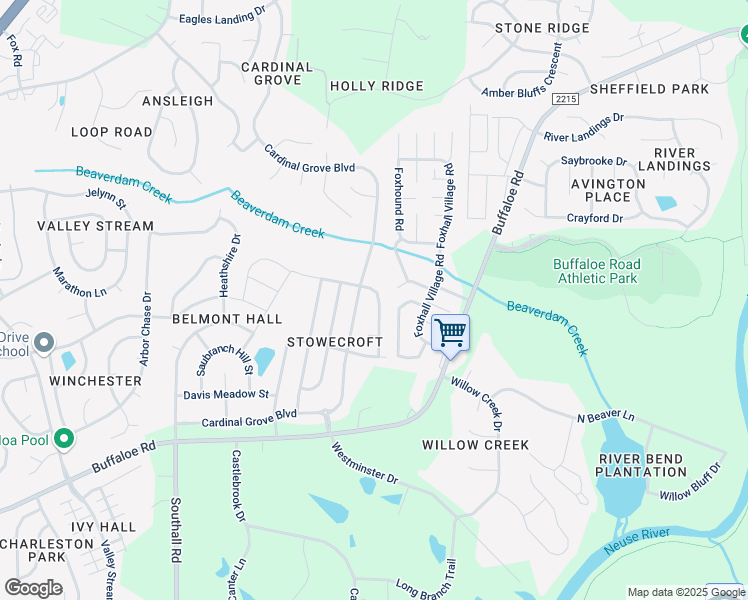 map of restaurants, bars, coffee shops, grocery stores, and more near 5326 Glenmorgan Lane in Raleigh