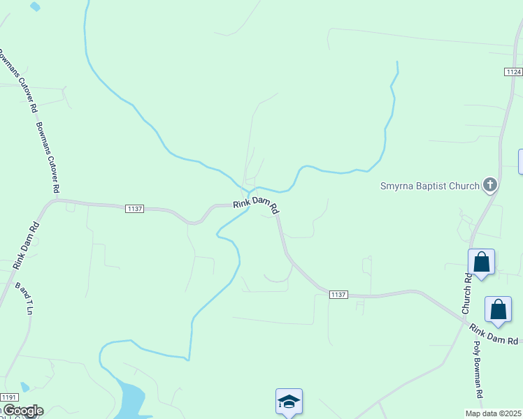 map of restaurants, bars, coffee shops, grocery stores, and more near 4950 Rink Dam Rd in Taylorsville