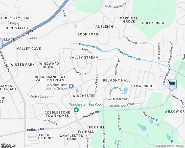 map of restaurants, bars, coffee shops, grocery stores, and more near 4801 Kaycee Court in Raleigh
