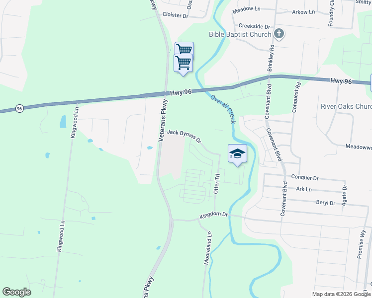 map of restaurants, bars, coffee shops, grocery stores, and more near 306 Charity Lane in Murfreesboro