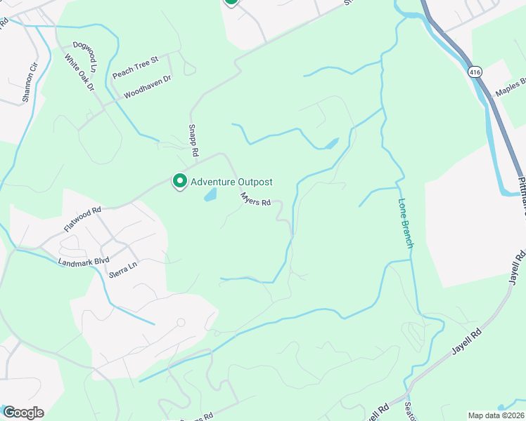 map of restaurants, bars, coffee shops, grocery stores, and more near 1606 Myers Road in Sevierville