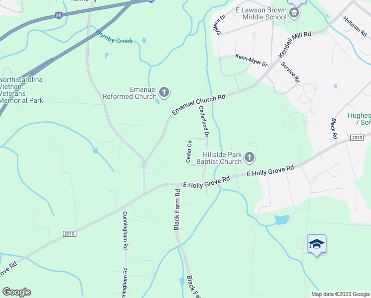 map of restaurants, bars, coffee shops, grocery stores, and more near 295 Cedar Circle in Thomasville