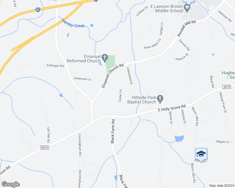 map of restaurants, bars, coffee shops, grocery stores, and more near 295 Cedar Circle in Thomasville