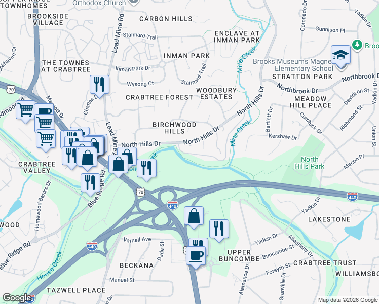 map of restaurants, bars, coffee shops, grocery stores, and more near 1914 Generation Drive in Raleigh