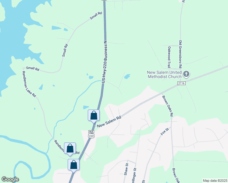 map of restaurants, bars, coffee shops, grocery stores, and more near in Randleman