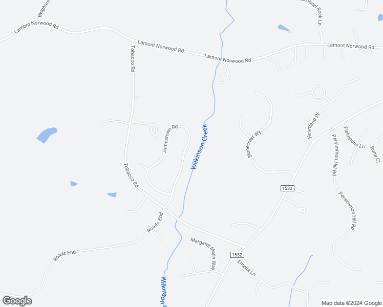 map of restaurants, bars, coffee shops, grocery stores, and more near 270 Jamestown Rd in Pittsboro