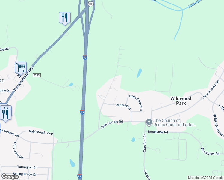 map of restaurants, bars, coffee shops, grocery stores, and more near 182 Carl Austin Road in Statesville