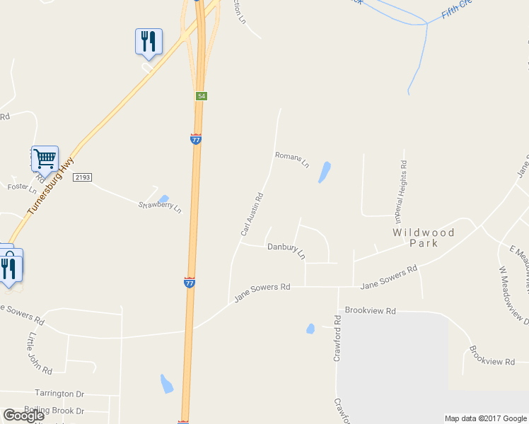 map of restaurants, bars, coffee shops, grocery stores, and more near 182 Carl Austin Road in Statesville