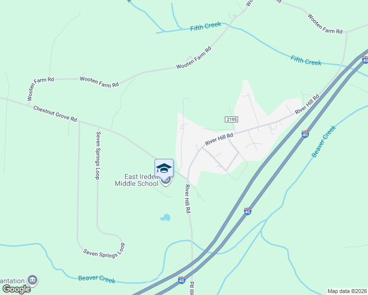 map of restaurants, bars, coffee shops, grocery stores, and more near 130 Eastgate Drive in Statesville
