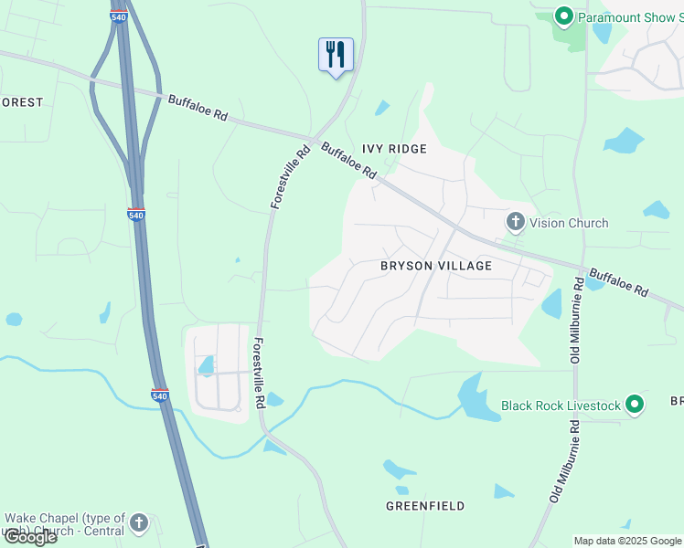 map of restaurants, bars, coffee shops, grocery stores, and more near 7309 Laurelshire Drive in Wake County