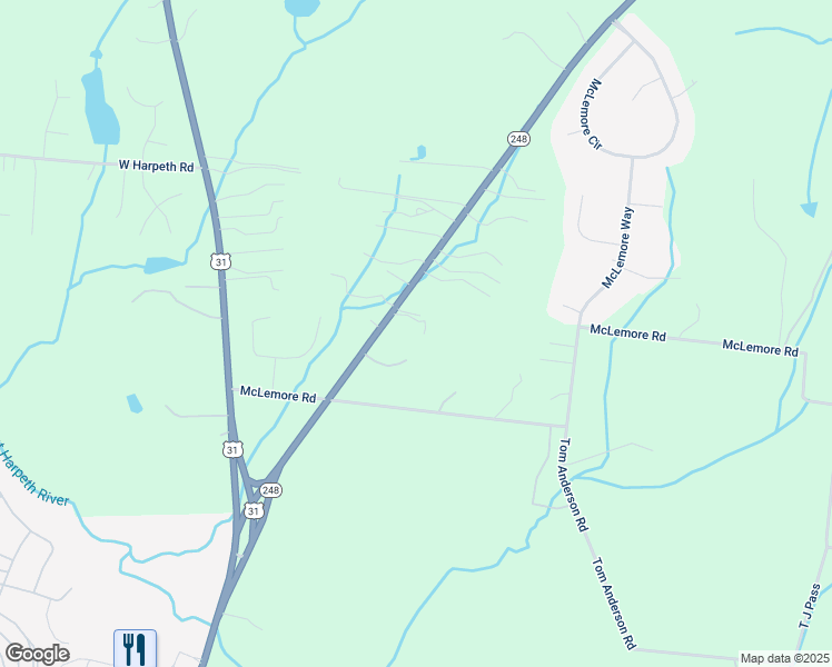 map of restaurants, bars, coffee shops, grocery stores, and more near 2639 Goose Creek Bypass in Franklin