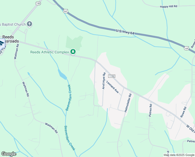 map of restaurants, bars, coffee shops, grocery stores, and more near 180 Arvil Hunt Road in Lexington
