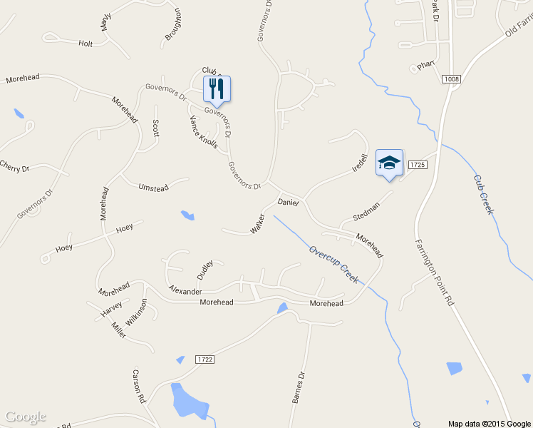 map of restaurants, bars, coffee shops, grocery stores, and more near 27407 Walker in Chapel Hill