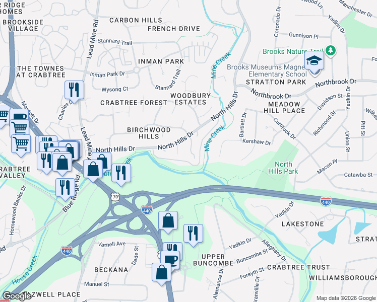 map of restaurants, bars, coffee shops, grocery stores, and more near 1816 Generation Drive in Raleigh