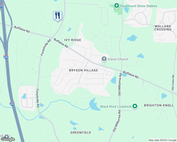map of restaurants, bars, coffee shops, grocery stores, and more near 7614 Mapleshire Drive in Raleigh