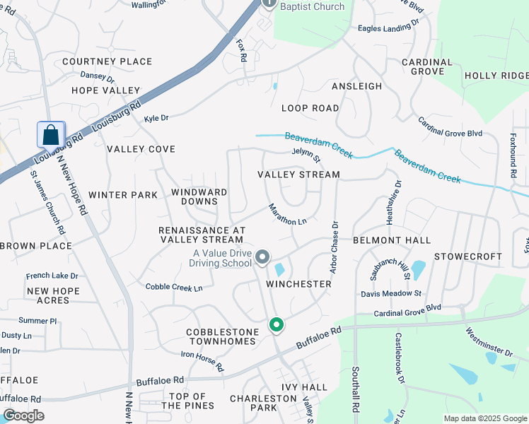 map of restaurants, bars, coffee shops, grocery stores, and more near 4716 Triple Creek Drive in Raleigh
