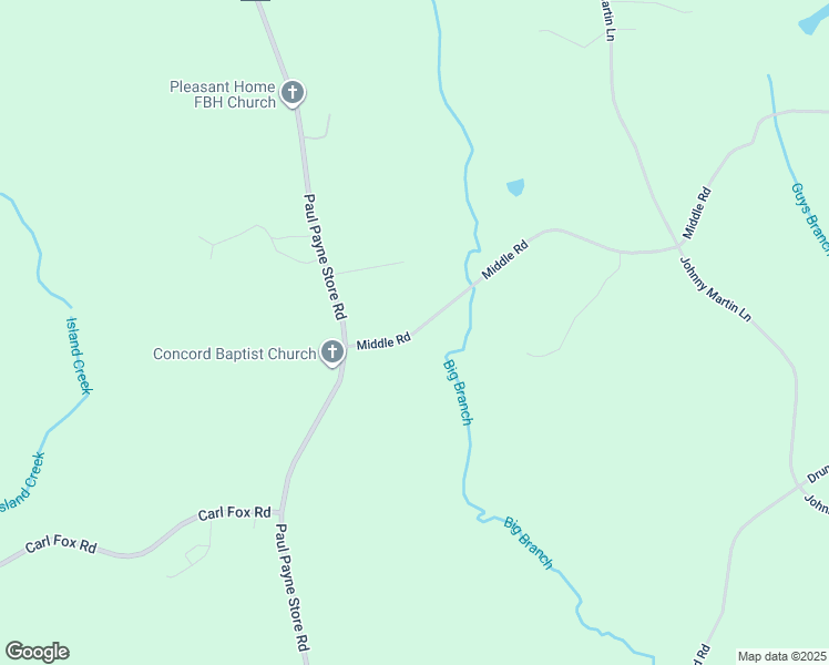 map of restaurants, bars, coffee shops, grocery stores, and more near Middle Road in Taylorsville