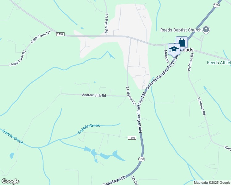 map of restaurants, bars, coffee shops, grocery stores, and more near 182 Andrew Sink Road in Lexington