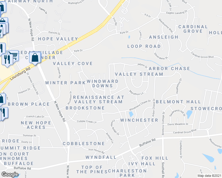 map of restaurants, bars, coffee shops, grocery stores, and more near 4708 Tommans Trail in Raleigh