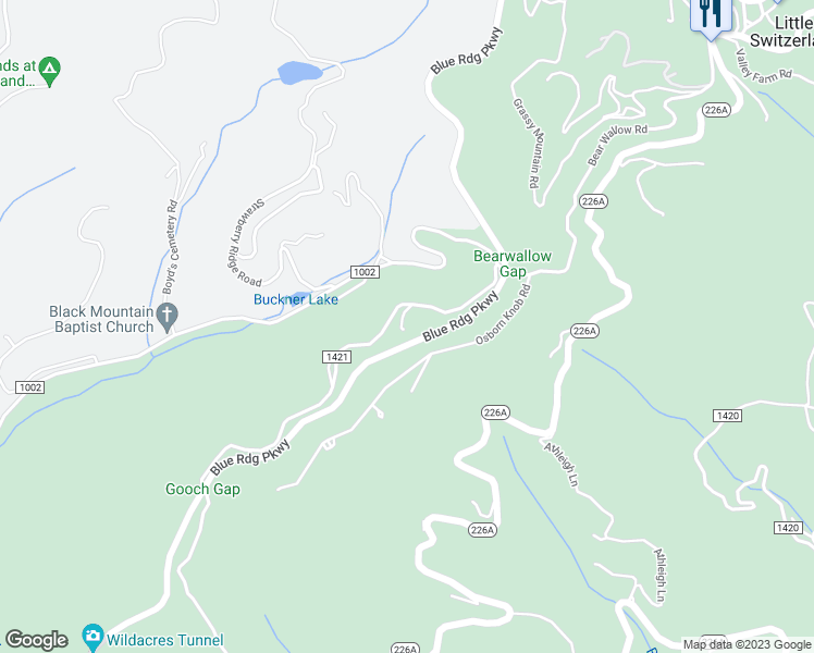 map of restaurants, bars, coffee shops, grocery stores, and more near 247 Girl Scout Camp Road in Spruce Pine