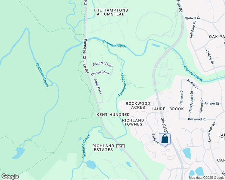 map of restaurants, bars, coffee shops, grocery stores, and more near 5031 Neiman Cove in Raleigh