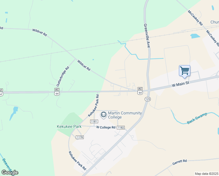 map of restaurants, bars, coffee shops, grocery stores, and more near 4014 West Main Street in Williamston