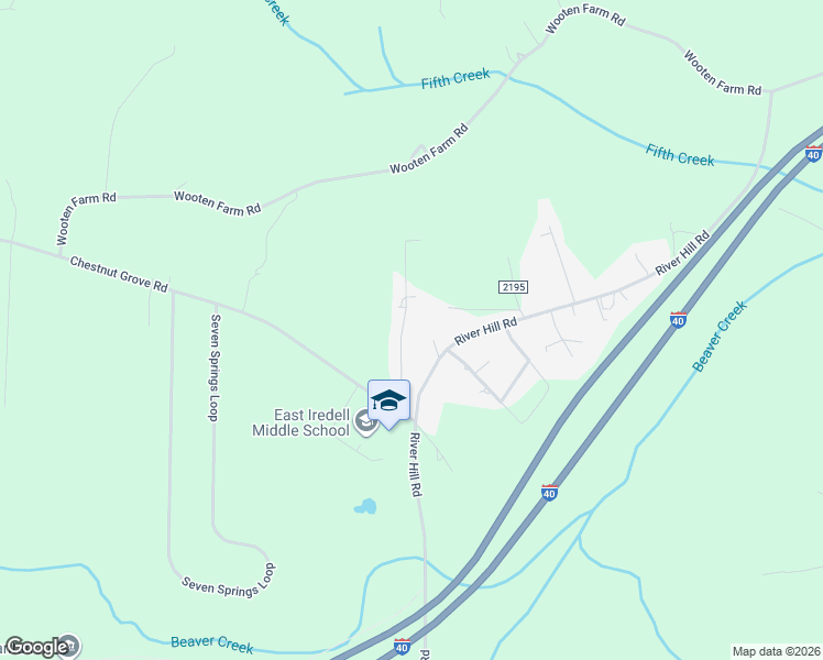 map of restaurants, bars, coffee shops, grocery stores, and more near 130 Eastgate Drive in Statesville