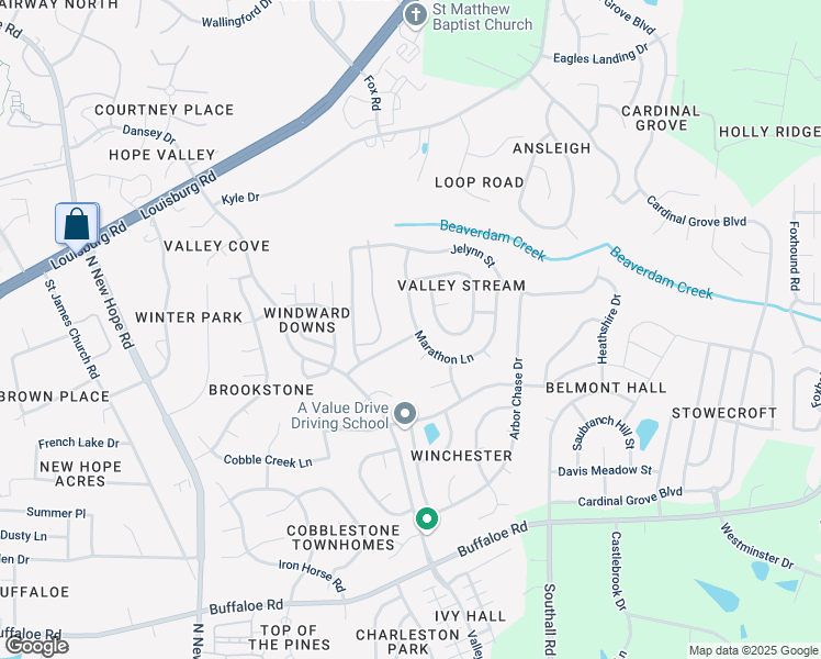 map of restaurants, bars, coffee shops, grocery stores, and more near 4716 Triple Creek Drive in Raleigh