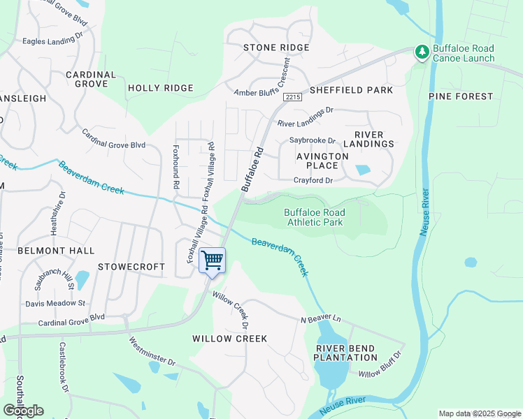 map of restaurants, bars, coffee shops, grocery stores, and more near 5812 Buffaloe Road in Raleigh