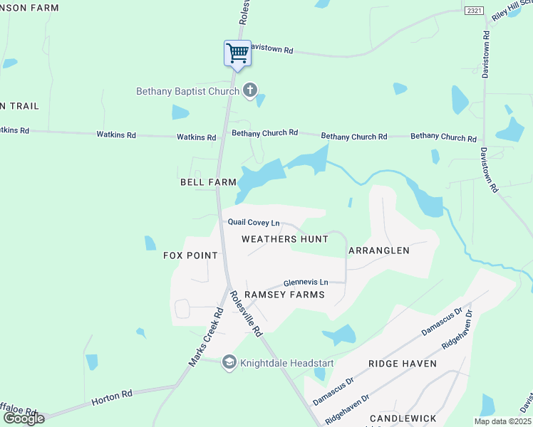 map of restaurants, bars, coffee shops, grocery stores, and more near 5625 Quail Covey Lane in Wendell