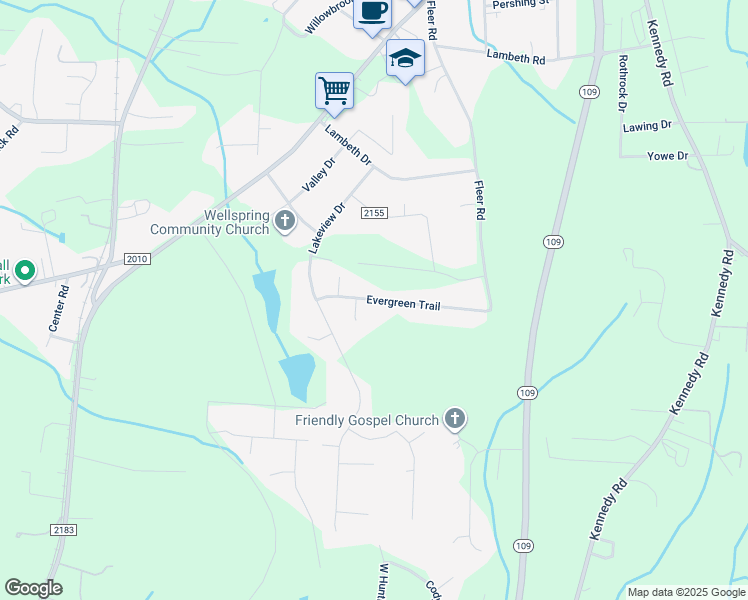 map of restaurants, bars, coffee shops, grocery stores, and more near 529 Evergreen Trail in Thomasville
