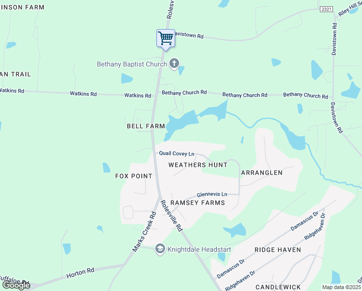 map of restaurants, bars, coffee shops, grocery stores, and more near 5625 Quail Covey Lane in Wendell