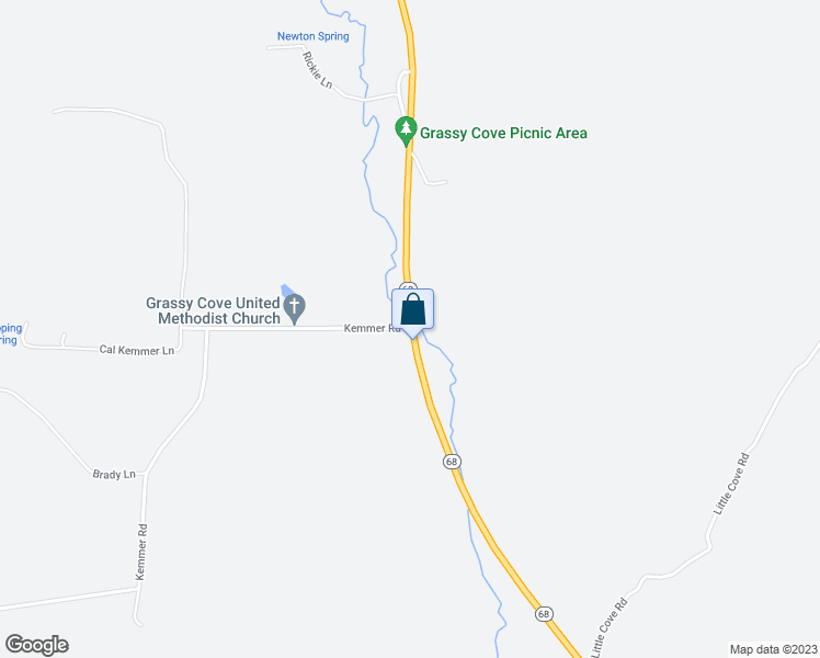 map of restaurants, bars, coffee shops, grocery stores, and more near 7291 Tennessee 68 in Crossville